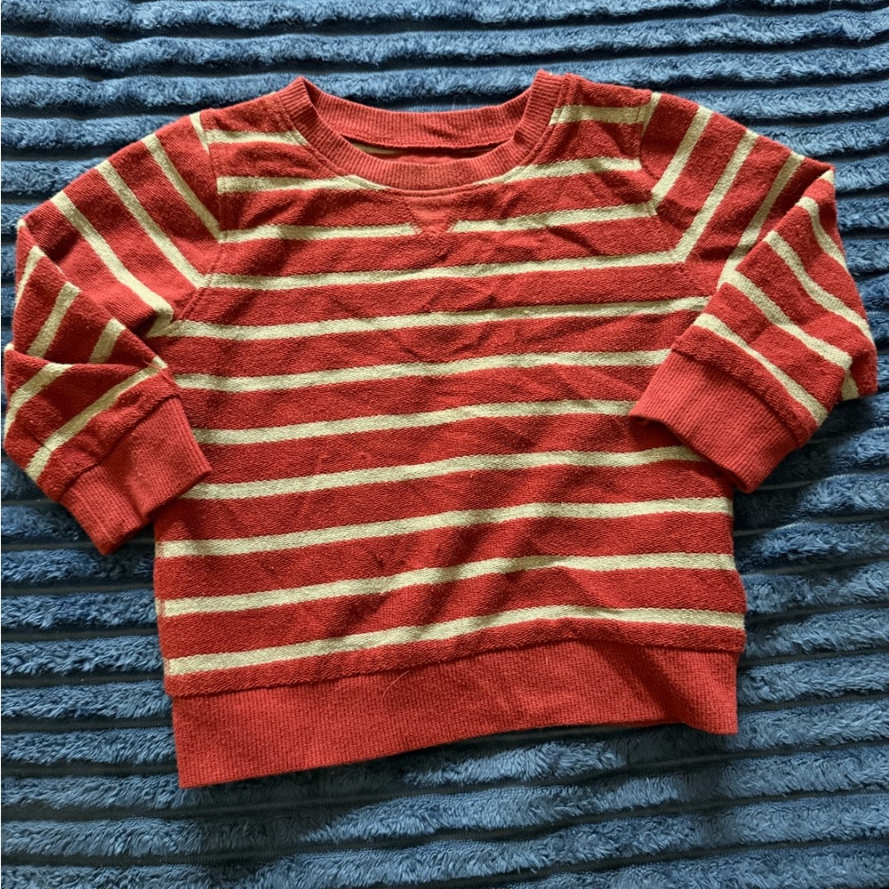 ☃️Jumping Beans Maroon and Gray Striped Sweater